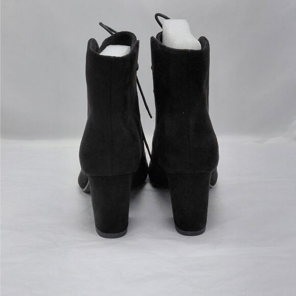 Perphy Womens Ankle Boots Size 8 Black Suede Lace Up Block Heel Goth Witchy NWT - Picture 10 of 11